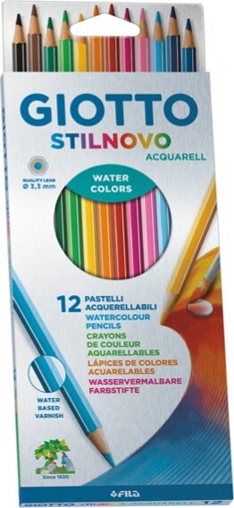 Pastelli colorati Stilnovo Acquarell - diametro mina 3 3 mm - Giotto - astuccio 12 pezzi Giochi e giocattoli/Attività creative/Accessori per disegnare e colorare/Pennelli Eurocartuccia - Pavullo, Commerciovirtuoso.it