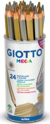 Pastelli Mega - diametro mina 5 5 mm - oro-argento - Giotto - barattolo 24 pezzi Giochi e giocattoli/Attività creative/Accessori per disegnare e colorare/Pennelli Eurocartuccia - Pavullo, Commerciovirtuoso.it