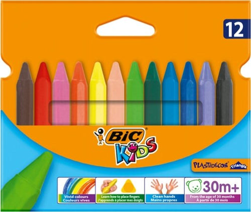 Pastelli Plastidecor - in plastica - colori assortiti - Bic - astuccio 12 colori triangle Giochi e giocattoli/Attività creative/Accessori per disegnare e colorare/Pennelli Eurocartuccia - Pavullo, Commerciovirtuoso.it