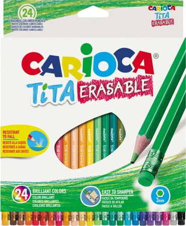 Pastelli Tita cancellabile - Carioca - astuccio 24 pezzi Giochi e giocattoli/Attività creative/Accessori per disegnare e colorare/Pennelli Eurocartuccia - Pavullo, Commerciovirtuoso.it