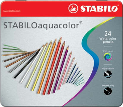 Pastello Aquacolor 1624 - tratto 2 80 mm - colori assortiti - Stabilo - astuccio 24 pezzi Giochi e giocattoli/Attività creative/Accessori per disegnare e colorare/Pennelli Eurocartuccia - Pavullo, Commerciovirtuoso.it