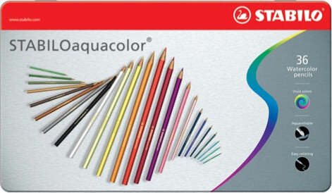 Pastello Aquacolor 1636 - tratto 2 80 mm - colori assortiti - Stabilo - astuccio 36 pezzi Giochi e giocattoli/Attività creative/Accessori per disegnare e colorare/Pennelli Eurocartuccia - Pavullo, Commerciovirtuoso.it