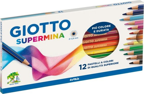 Pastello Supermina - mina 3 8 mm - colori assortiti - Giotto - astuccio 12 pezzi Giochi e giocattoli/Attività creative/Accessori per disegnare e colorare/Pennelli Eurocartuccia - Pavullo, Commerciovirtuoso.it
