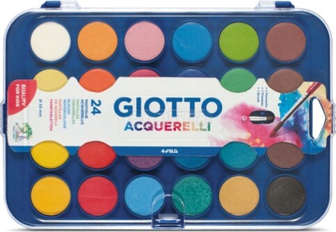 Pastiglie Acquerelli - D 30mm - colori assortiti - Giotto - astuccio 24 pastiglie Giochi e giocattoli/Attività creative/Accessori per disegnare e colorare/Pittura/Pittura per le dita Eurocartuccia - Pavullo, Commerciovirtuoso.it