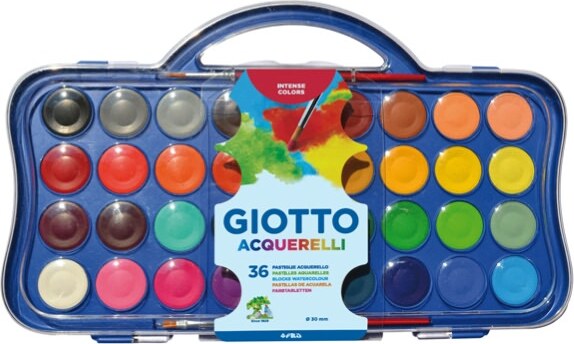 Pastiglie Acquerelli - D 30mm - Giotto - 36 pastiglie Giochi e giocattoli/Attività creative/Accessori per disegnare e colorare/Pittura/Pittura per le dita Eurocartuccia - Pavullo, Commerciovirtuoso.it