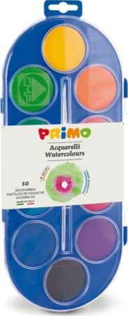 Pastiglie Acquerelli - D 44mm - colori assortiti - Primo - astuccio 10 pastiglie Giochi e giocattoli/Attività creative/Accessori per disegnare e colorare/Pittura/Pittura per le dita Eurocartuccia - Pavullo, Commerciovirtuoso.it