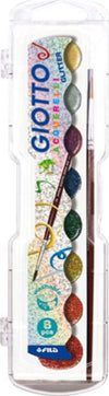 Pastiglie Acquerelli glitter e metal - colori assortiti - Giotto - astuccio 8 pastiglie glitter Giochi e giocattoli/Attività creative/Accessori per disegnare e colorare/Pittura/Pittura per le dita Eurocartuccia - Pavullo, Commerciovirtuoso.it