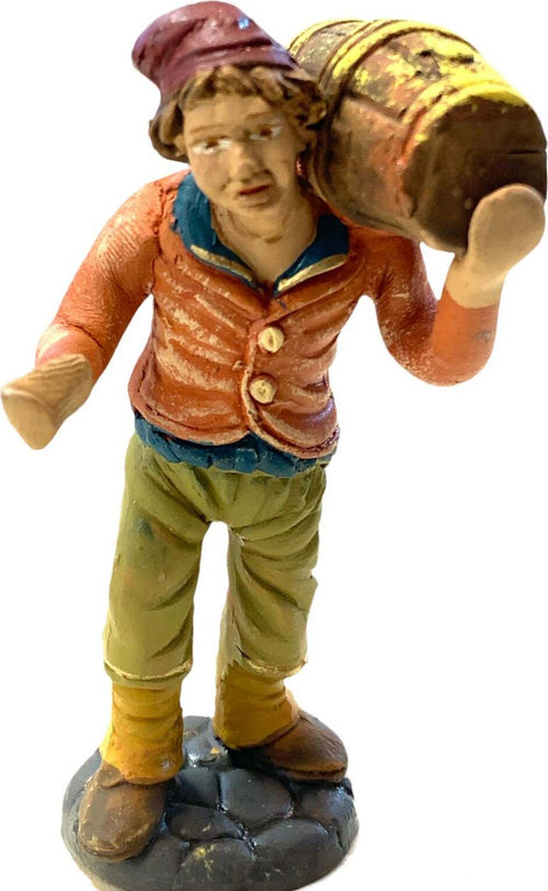 Pastore con botte in spalla statuetta in terracotta artigianale per presepe napoletano da h 10 cm Casa e cucina/Decorazioni per interni/Addobbi e decorazioni per ricorrenze/Decorazioni natalizie/Presepi/Statuine e fondali per il presepe MagiediNatale.it - Altamura, Commerciovirtuoso.it