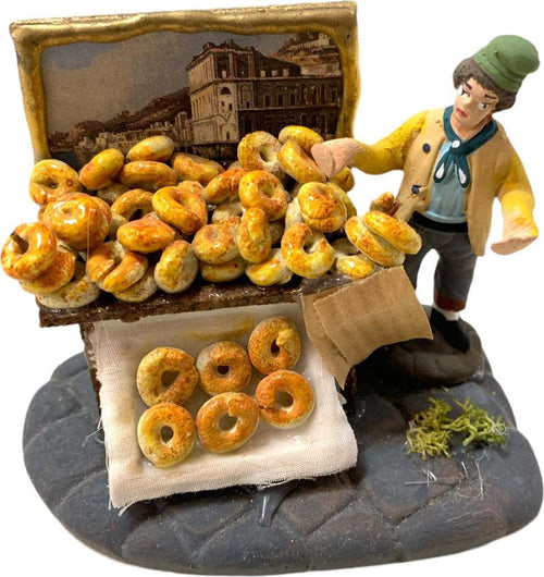 Pastore con ciambelle statuetta in terracotta artigianale per presepe napoletano Casa e cucina/Decorazioni per interni/Addobbi e decorazioni per ricorrenze/Decorazioni natalizie/Presepi/Statuine e fondali per il presepe MagiediNatale.it - Altamura, Commerciovirtuoso.it