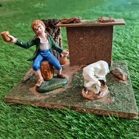 Pastore con fiasco scenetta per presepe in sughero e legno h 20 cm Casa e cucina/Decorazioni per interni/Addobbi e decorazioni per ricorrenze/Decorazioni natalizie/Presepi/Statuine e fondali per il presepe MagiediNatale.it - Altamura, Commerciovirtuoso.it