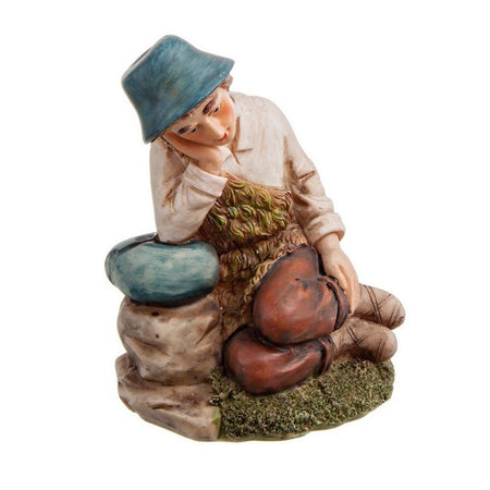 Pastore in poliresina personaggio per presepe dormiente h 16 cm