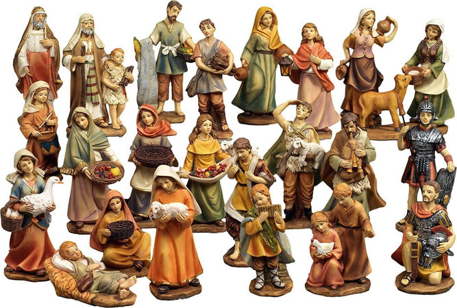 Pastorelli per presepe in poliresina con animali, doni e mestieri 23 soggetti 15 cm Casa e cucina/Decorazioni per interni/Addobbi e decorazioni per ricorrenze/Decorazioni natalizie/Presepi/Statuine e fondali per il presepe MagiediNatale.it - Altamura, Commerciovirtuoso.it
