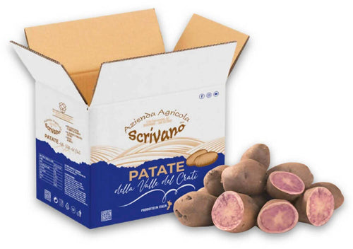Patate Viola Di Calabria 9kg [1 Box] Patate 100% Made In Italy Patate Dolci Calabresi Viola Uso Universale Azienda Agricola Scrivano