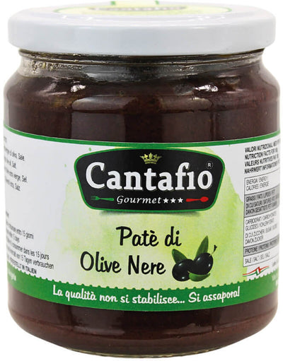 Paté di olive nere Artigianale crema spalmabile alle olive nere per bruschette CANTAFIO GOURMET® prodotto tipico Calabrese 280gr