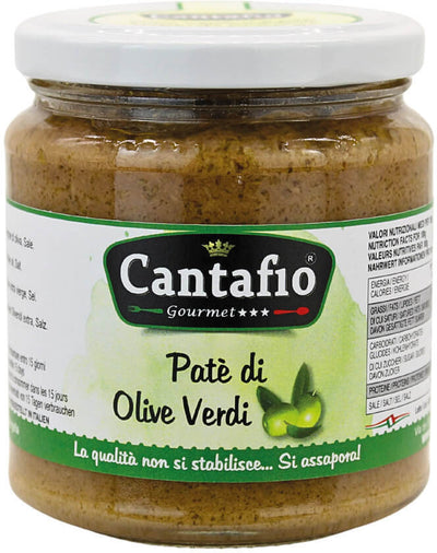 Paté di olive verdi Artigianale crema di Olive per bruschette CANTAFIO GOURMET® patè d'oliva 280gr
