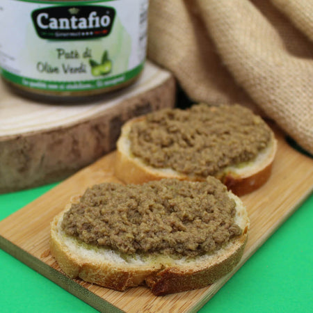 Paté di olive verdi Artigianale crema di Olive per bruschette CANTAFIO GOURMET® patè d'oliva 280gr