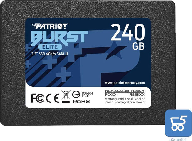 Patriot Memory SSD Unità a Stato Solido SATA 3 2.5" Interno 240GB BURST ELITE 6 Gbps