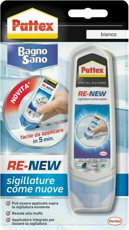 Pattex Bagno Sano Renew Sigillante Bianco Silicone Impermeabile Antimuffa 100 Ml Casa, arredamento e bricolage > Bricolage e fai da te > Colla e Silicone Trade Shop italia - Napoli, Commerciovirtuoso.it