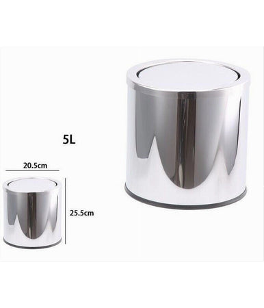 Pattumiera Acciaio 5 Litri Bidone Cestino Spazzatura Coperchio Basculante 87463