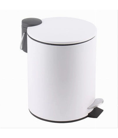 Pattumiera Acciaio A Pedale 3lt Bidone Cestino Spazzatura Bagno Casa Bianco 87449
