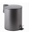 Pattumiera Acciaio A Pedale 5lt Bidone Cestino Spazzatura Bagno Casa Grigio 87452