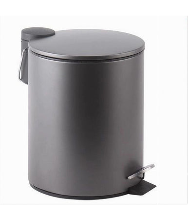 Pattumiera Acciaio A Pedale 5lt Bidone Cestino Spazzatura Bagno Casa Grigio 87452