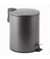 Pattumiera Acciaio Pedale 3 Lt Bidone Cestino Spazzatura Bagno Casa Grigio 87451