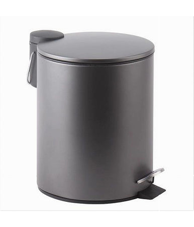 Pattumiera Acciaio Pedale 3 Lt Bidone Cestino Spazzatura Bagno Casa Grigio 87451