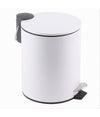 Pattumiera Acciaio Pedale 5 Lt Bidone Cestino Spazzatura Bagno Casa Bianco 87450