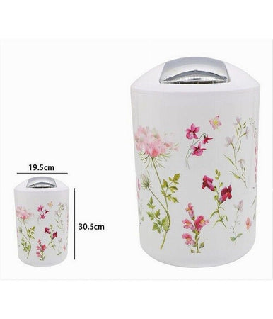 Pattumiera Cestino Secchio Rifiuti Gettacarte Accessorio Bagno Con Fiori 69927