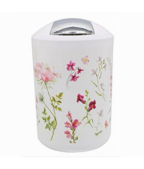 Pattumiera Cestino Secchio Rifiuti Gettacarte Accessorio Bagno Con Fiori 69927