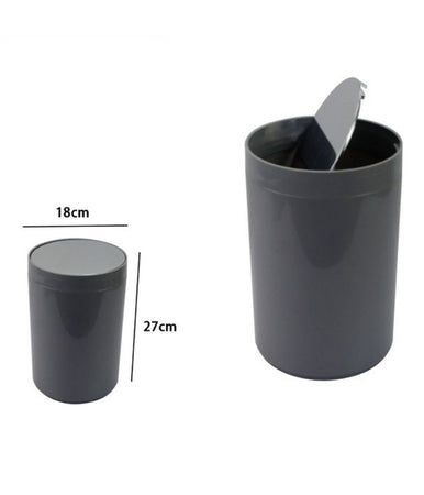 Pattumiera Cestino Secchio Rifiuti Grigio Arredo Bagno Coperchio Basculante 79897