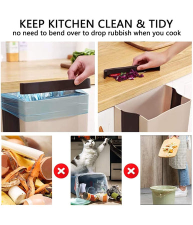 Pattumiera Da Cucina Cestino Spazzatura Sospeso Pieghevole In Plastica Da Anta