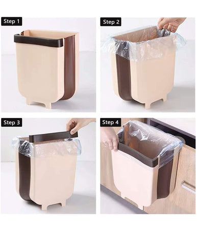 Pattumiera Da Cucina Cestino Spazzatura Sospeso Pieghevole In Plastica Da Anta