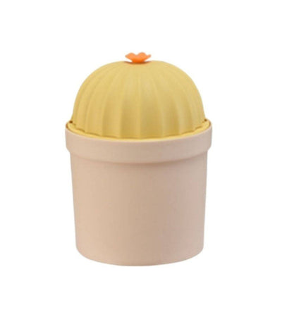 Pattumiera Gialla Cactus Ribaltabile Secchio Rifiuti Spazzatura Dim 21x14.5 Cm