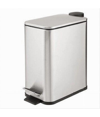 Pattumiera In Acciaio A Pedale 5litri Bidone Cestino Spazzatura Rettangolo 87447