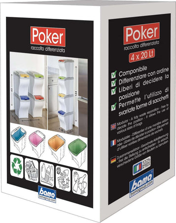 PATTUMIERA PER RACCOLTA DIFFERENZIATA 4 COLORI VERTICALE BIDONI SPAZZATURA 80 LT  Trade Shop italia - Napoli, Commerciovirtuoso.it