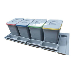 Bidone Per Immondizia In PVC - 75 Litri, &Oslash; 44 X H 63 Cm, Sovrapponibile, Senza Coperchio, Nero