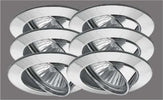 PAULMANN---6-PEZZI---FARETTI-DA-INCASSO-ORIENTABILI---LAMPADINA-ALOGENA-INCLUSA---6x50W,-230V,-GU10---IN-ALLUMINIO-ZINCATO-BRILLANTE