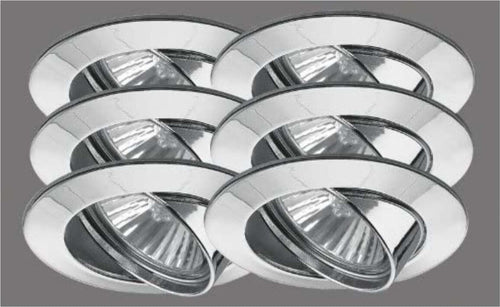 PAULMANN---6-PEZZI---FARETTI-DA-INCASSO-ORIENTABILI---LAMPADINA-ALOGENA-INCLUSA---6x50W,-230V,-GU10---IN-ALLUMINIO-ZINCATO-BRILLANTE