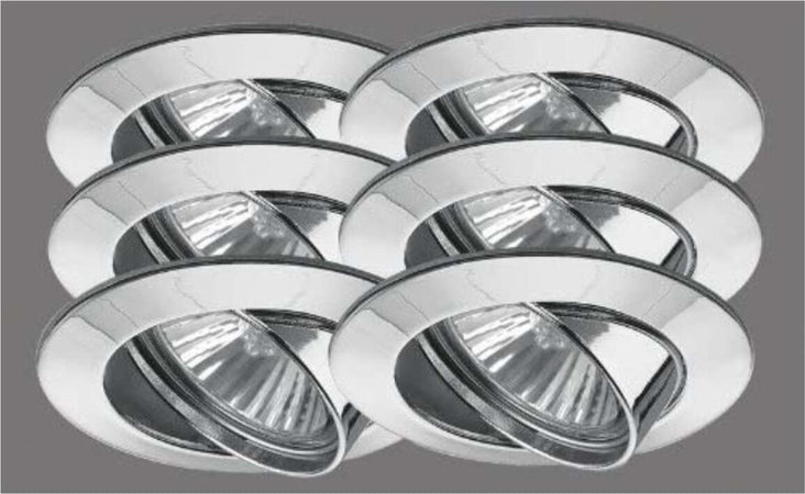 PAULMANN---6-PEZZI---FARETTI-DA-INCASSO-ORIENTABILI---LAMPADINA-ALOGENA-INCLUSA---6x50W,-230V,-GU10---IN-ALLUMINIO-ZINCATO-BRILLANTE