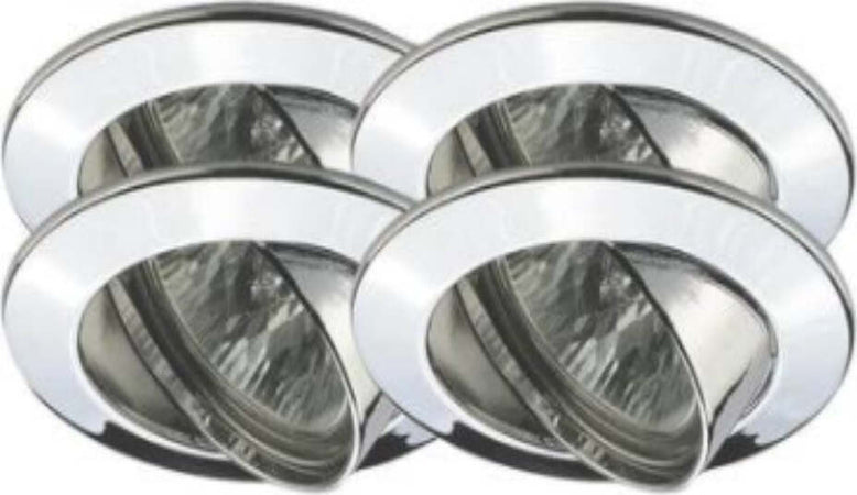 PAULMANN---SET-4-FARETTI-LED-DA-INCASSO---ORIENTABILI-/-ROTONDI-/-CROMO---12V-/-GU5.3-/-4x35W-/-IP23