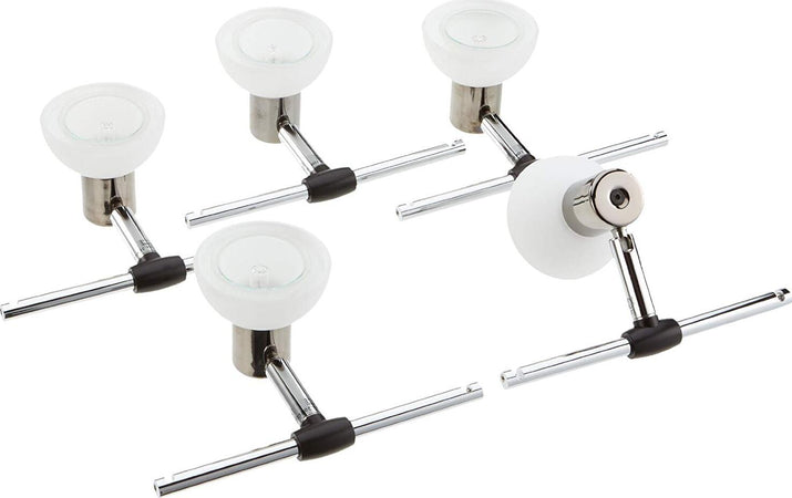 PAULMANN---Sheela-Sistema-in-metallo-cromato-opaco-e-vetro-opale-5-x-20-W-GU5.3