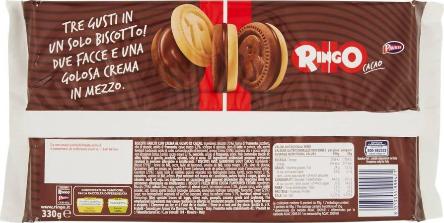 Pavesi 24x Biscotti Ringo Al Cacao Expo 55 Gr Biscotti Al Cacao Confezione 24 Pz Alimentari e cura della casa/Pasticceria e prodotti da forno/Biscotti/Al cioccolato Franco Pausa Caffè - Albano Laziale, Commerciovirtuoso.it