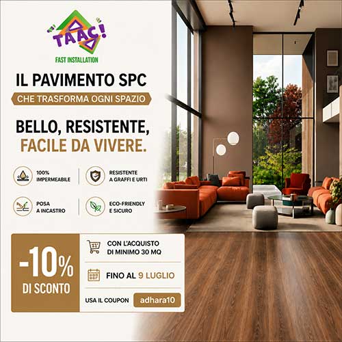 TAAC! il Maxilistone SPC in Polvere di Pietra ULTRAREAL Fast-click 6mm (sp.5+1)  1524x228mm ADHARA (prezzo al m²)