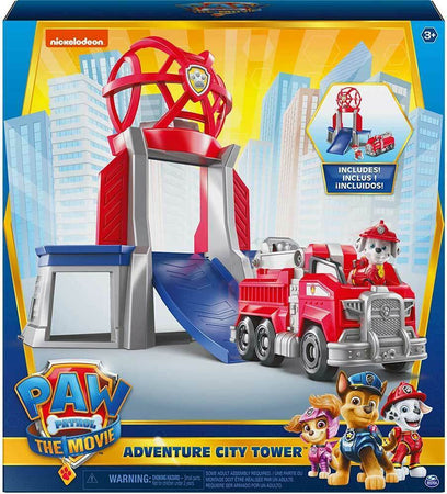 Paw-Patrol-The-Movie-Adventure-City-Tower-con-Veicolo-Camion-Pompieri-Marshall