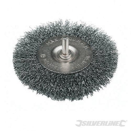 Spazzola rotante in acciaio con filo ondulato per la rimozione di ruggine vernice silverline - Eternal Brico