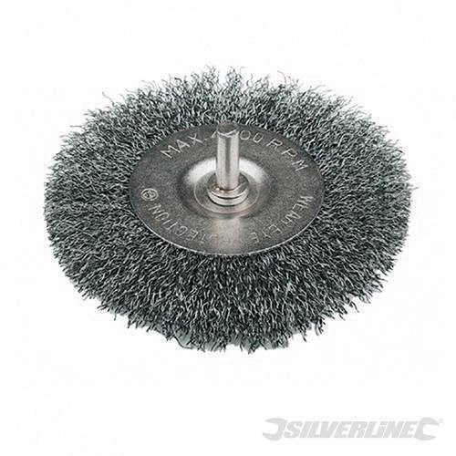 Spazzola rotante in acciaio con filo ondulato per la rimozione di ruggine vernice silverline - Eternal Brico