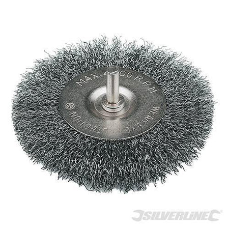 Spazzola rotante a filo ondulato 100mm per trapani Silverline - Eternal Brico