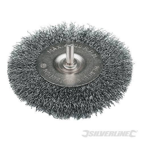Spazzola rotante a filo ondulato 100mm per trapani Silverline - Eternal Brico